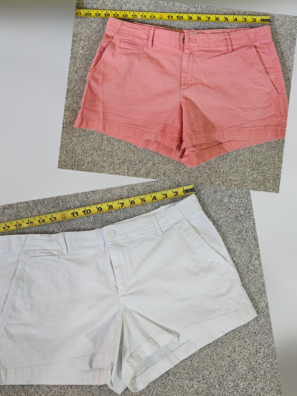 GAP Coral and White Cotton Summer Shorts Duo